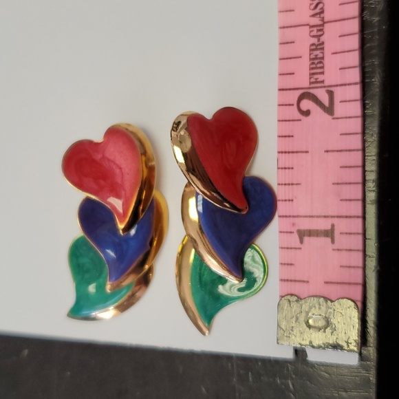 Vintage heart earrings - Picture 4 of 4